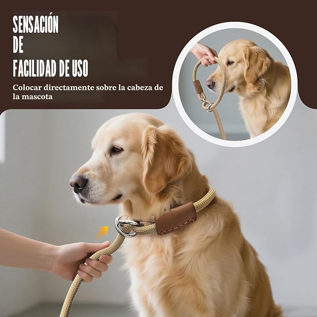 Foto 2 de 7 de QianRuiDa Correa de Adiestramiento para Perro en Cuerda Duradera, Resistente y Ajustable
