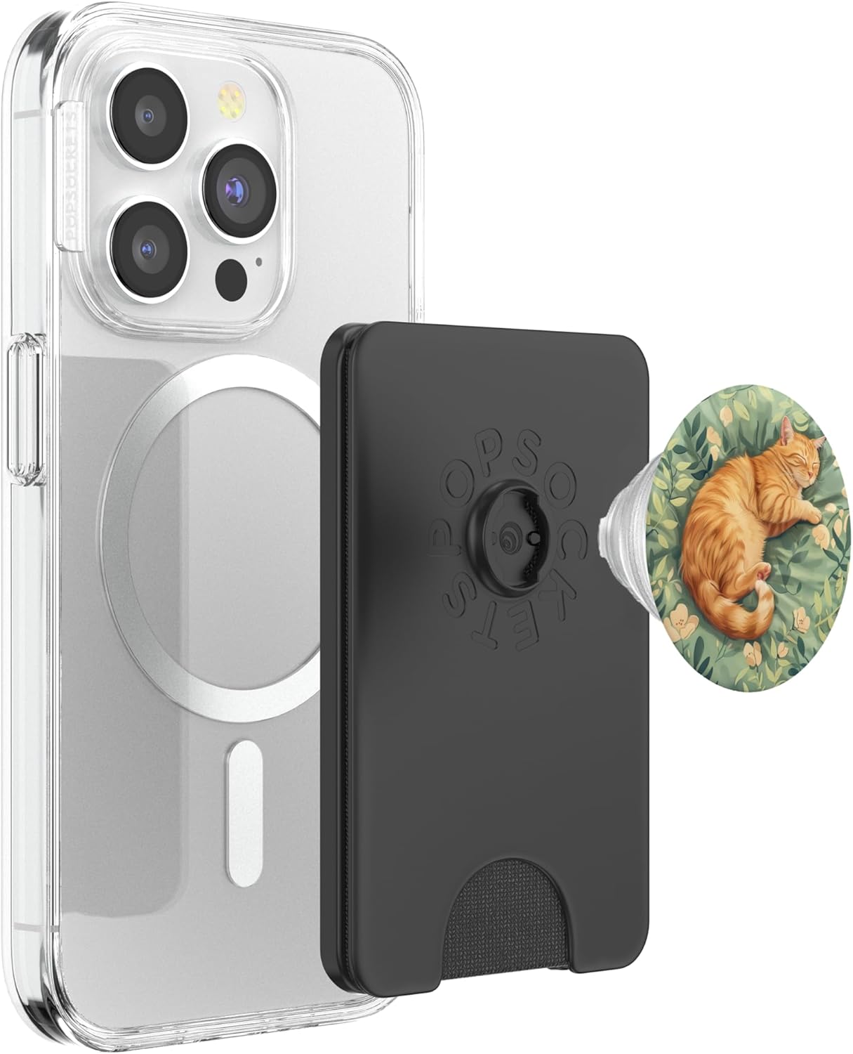 Orange Tabby Cat Sleeping Orange Cat PopSockets PopWallet for MagSafe