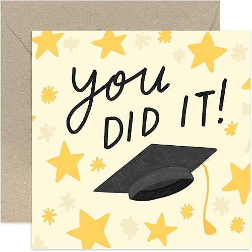 Old English Co. You Did It Graduation Card for Him or Her - Well Done Graduation Card for Son Daughter - Graduation Day Gift Card for Family | Blank