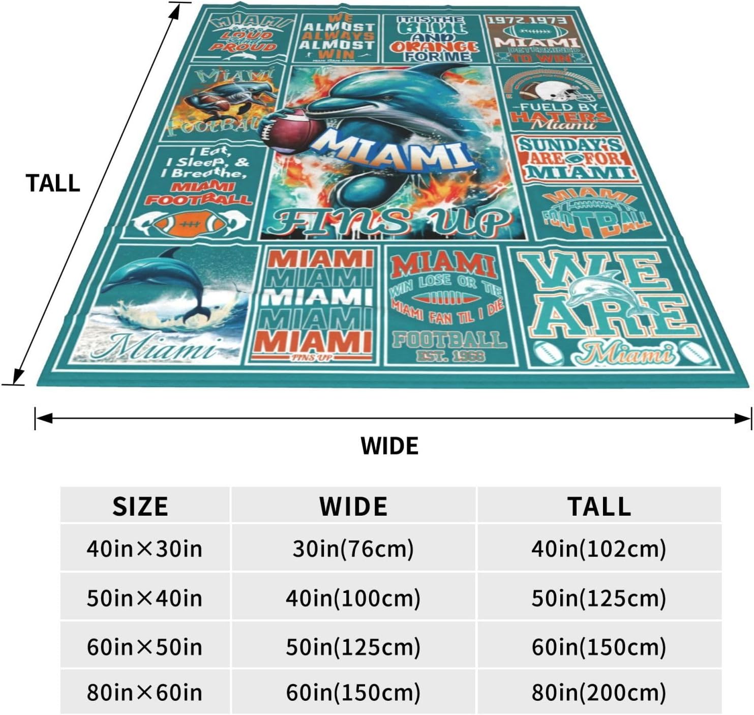 Football Blanket Football Fan Gifts for Men Women Kids Football Team Fans Blanket Super Cozy Soft Lightweight Travel Throw Blanket for Living Room 80" X 60"