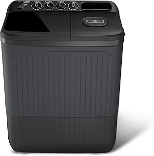 Lloyd 7.5 kg 5 Star Semi Automatic Top Load Washing Machine |1300 RPM | Detergent Storage Zone | 3 Wash Programs | Swift Dry | Magic Filter, (GLWS755AODVG, Dark Grey)