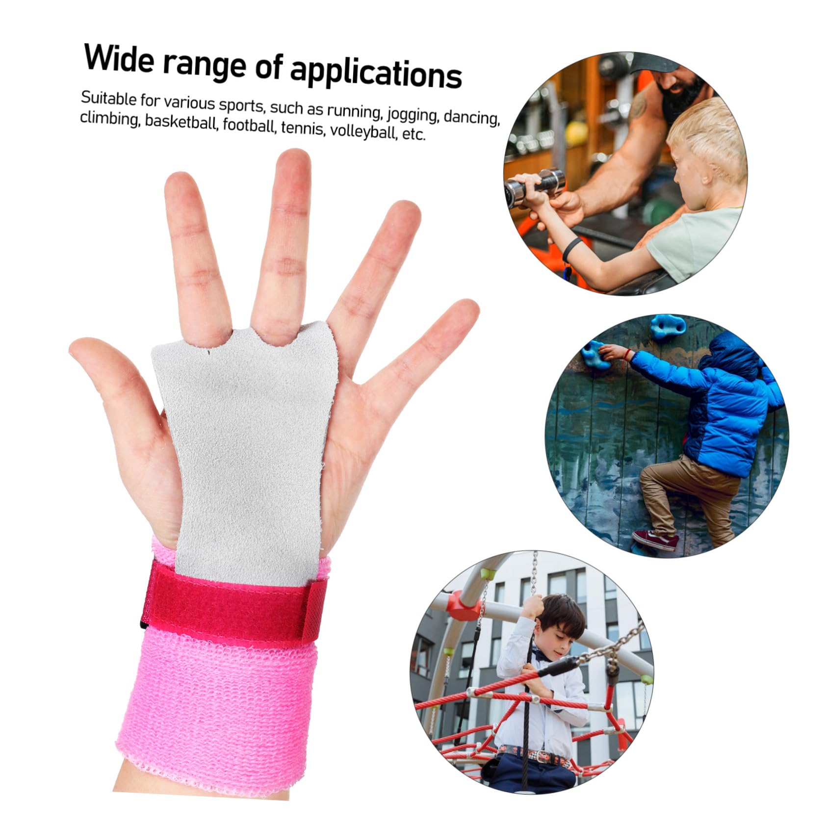 Toddmomy Leather Gymnastics Wristbands Gymnastic Palm Cover Wrist Sweatbands Elastic Kids Grips Workout Wrist Wraps