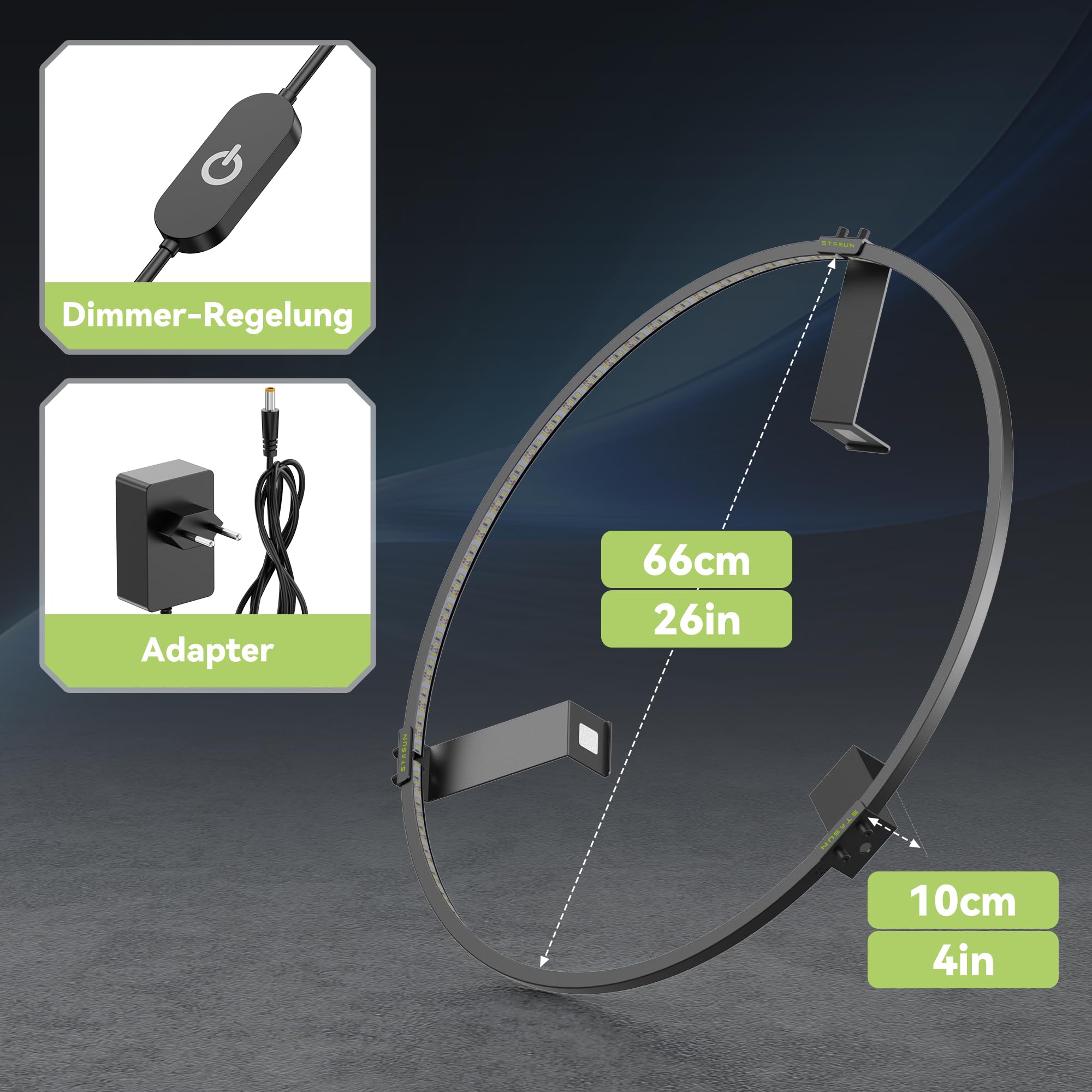 STASUN 360°Dart Beleuchtung,LED Dartscheibe Licht,Bnehmbar Dartboard Surround Lighting System,24W 6500K Magnetisches Dart Lichtring und Zubehör für Das Gesamte Board