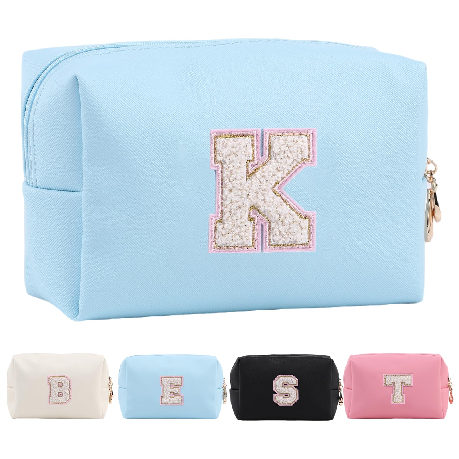 Personalized Makeup Bag,Waterproof Travel Makeup Pouch Cosmetic Bag Birthday Gift for Women Mom，Bride Bridesmaid Cosmetic Bag A-Z — view 154