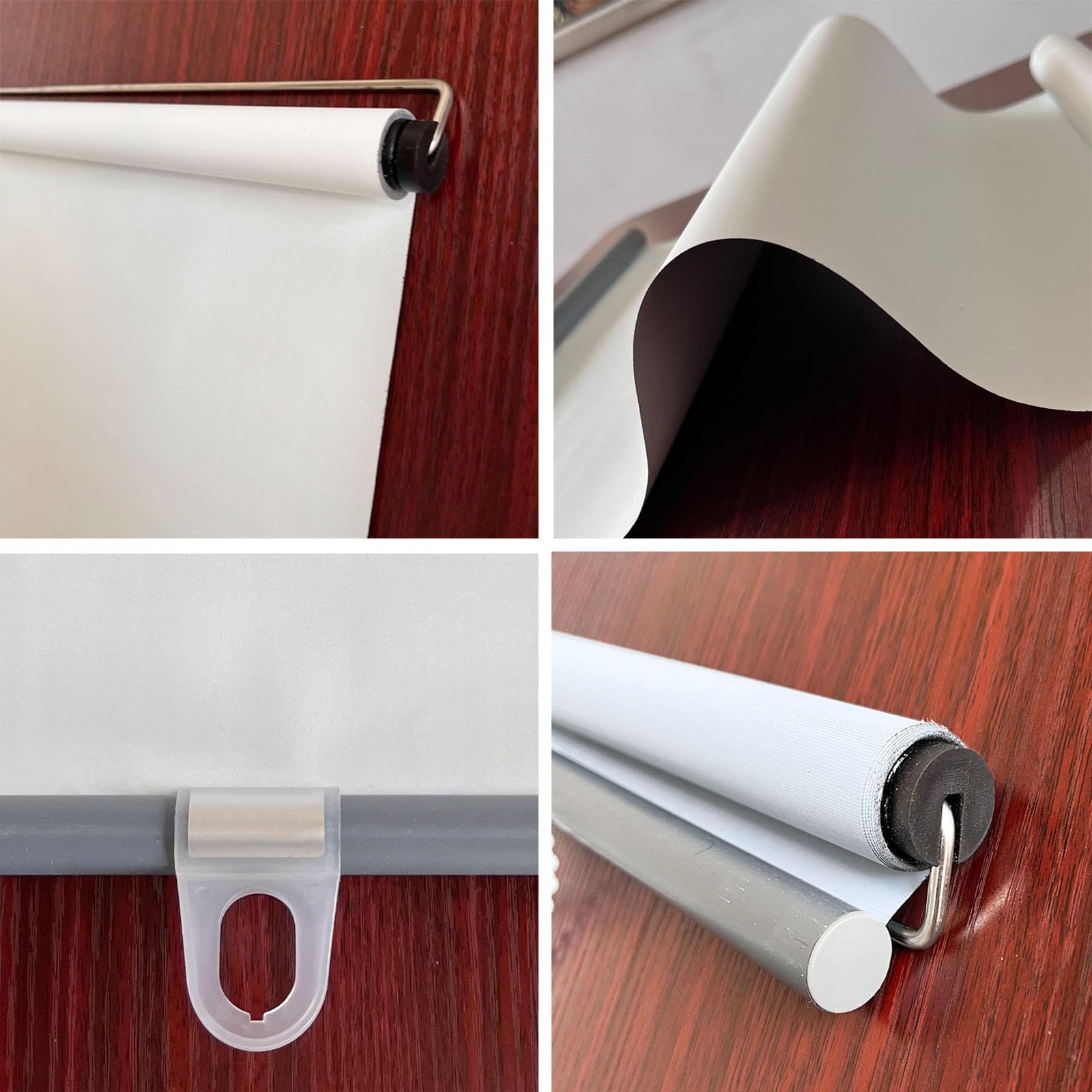Tende a Rullo Termoisolanti Senza Forare,Tende Oscuranti,Tende Avvolgibili Retrattili Automatiche,Tende Temporanee per Porte E Finestre,con Gancio Trasparente,White-75x200cm(29.5x78.7in)