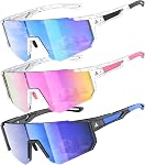 3 Pack Kids Sunglasses for Boys Girls Age 4-14, Youth Baseball Sunglasses, Cycling Softball Running UV Protection Sport