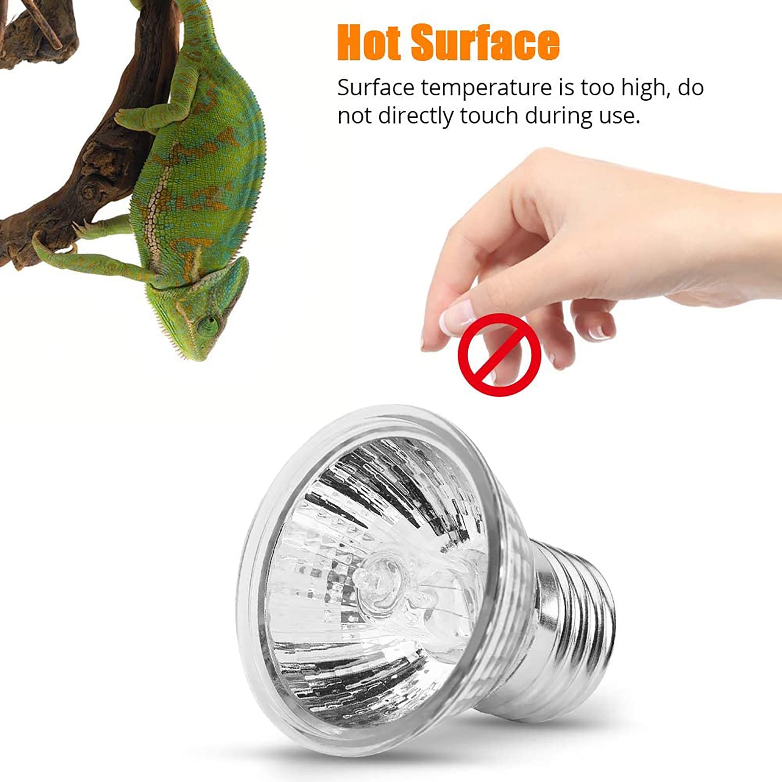 6 Lámpara de reptiles,Luz Reptiles Luz de Calentamiento, Lámpara de Calentador de Reptiles UVA + UVB Accesorio de Bombilla de lámpara de Calor de Acuario para Lagarto Tortuga,75W
