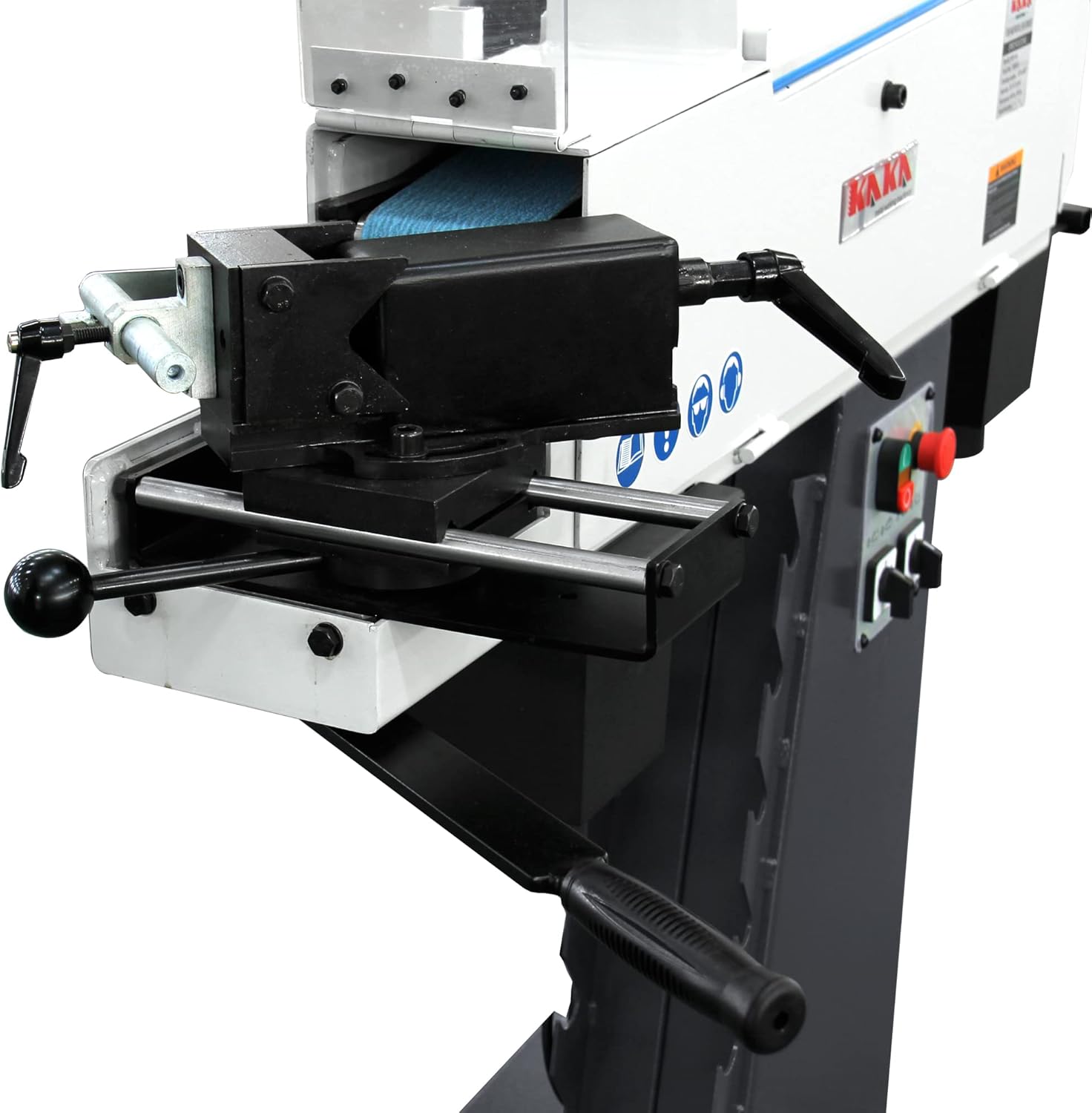 KAKA INDUSTRIAL Belt Grinder with 3.9×79 Inch Belt for Tube and Profile,30°-90° Angle Grinding, Dual-Speed (15/30 m/sec) 220V 3PH for Pipe/Steel Fabrication PRS-4A