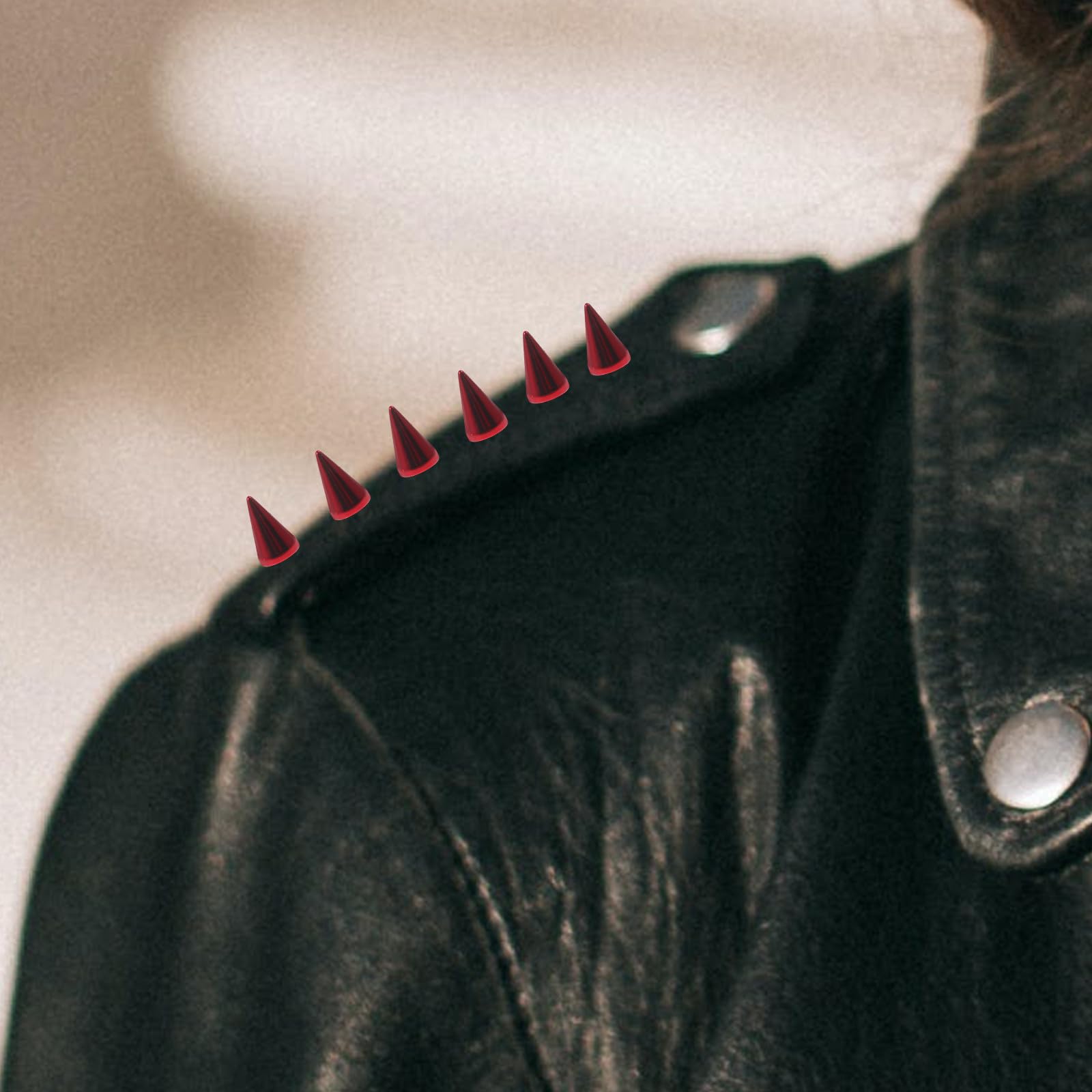 Mipcase Satz Metall Bastelnieten Punk Spikes für Kleidung Taschen Schuhe 6 Stück Baumförmige Spitzen Metall Bunt Rot Selbstgemacht Lederhandwerkszubehör