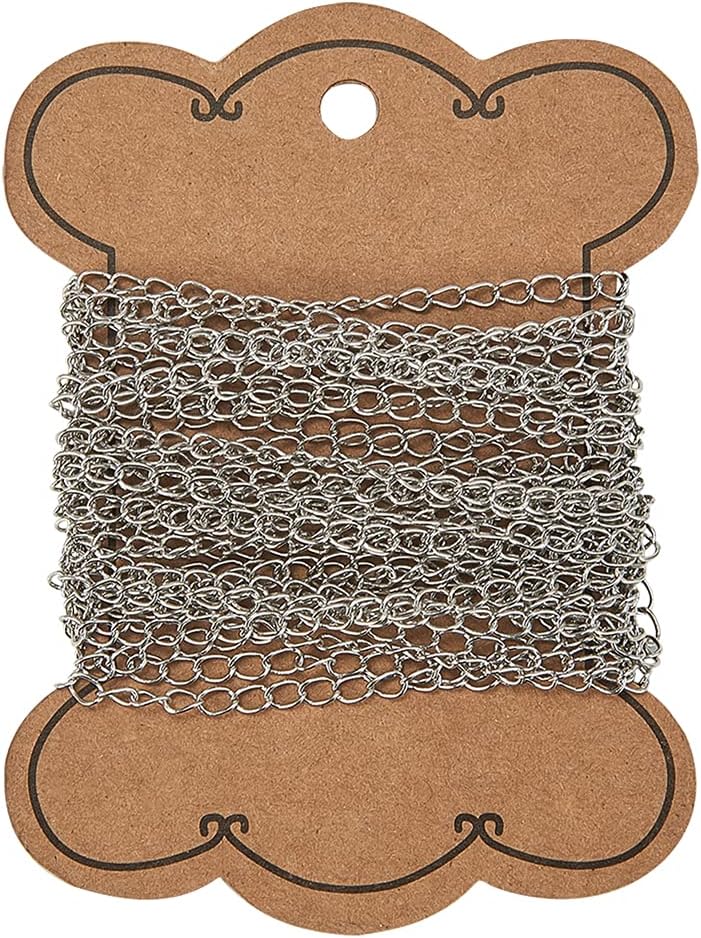 UR URLIFEHALL 16.4 Feet/5m Oval Platinum Soldered Brass Curb Chains for Men Women Jewellery Chain DIY Making - Image 3