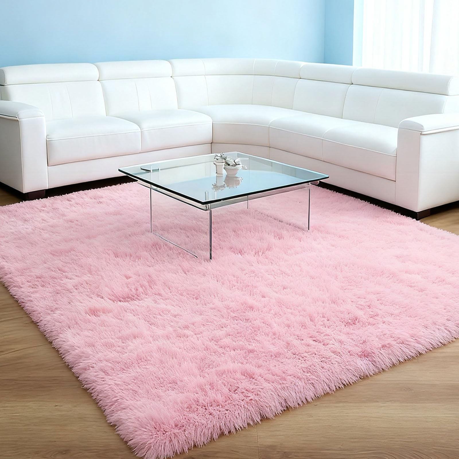 Long shaggy tapis rose 50 x 230 cm grand confort pour chambre à coucher