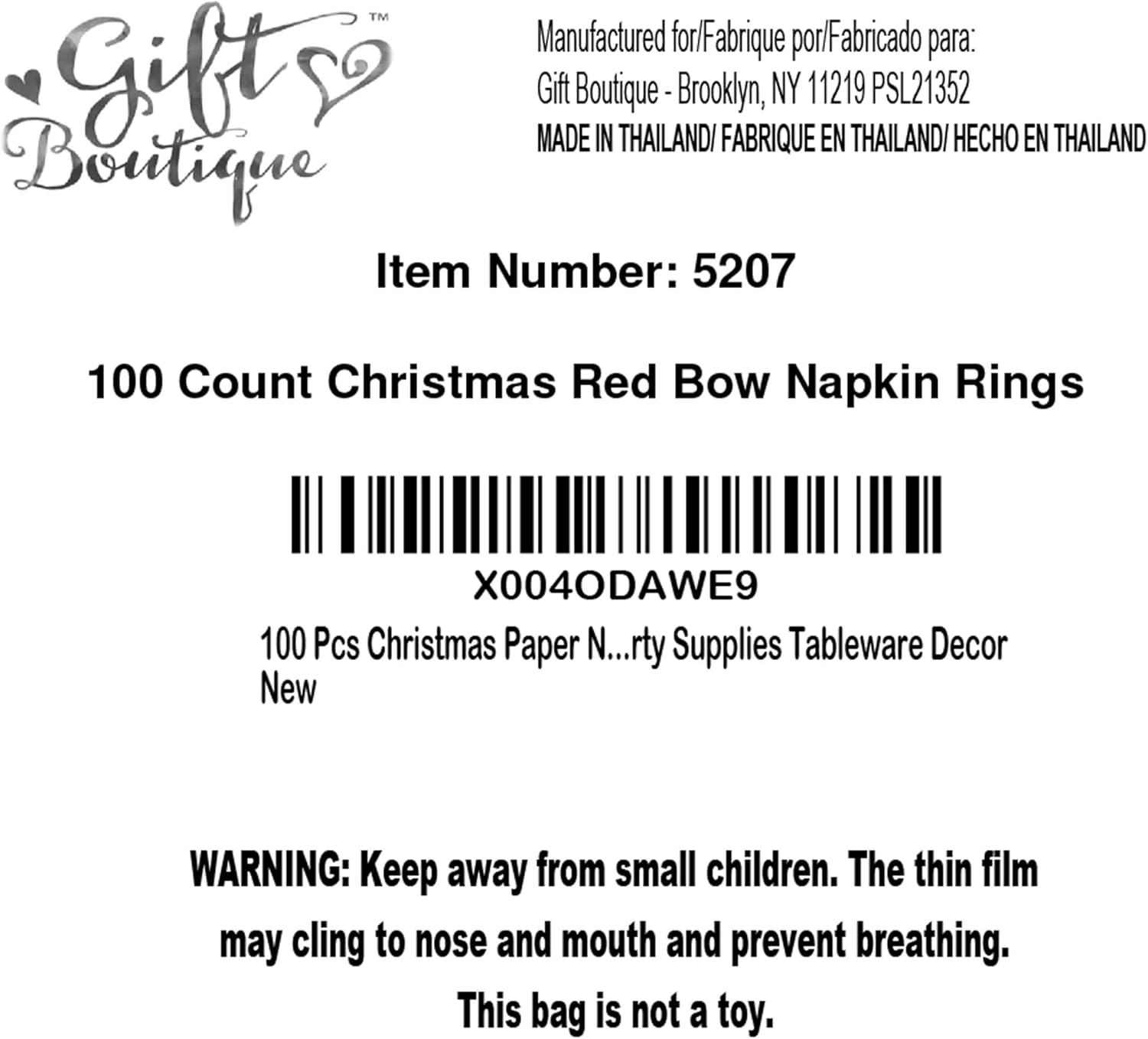 100 Pcs Christmas Paper Napkin Rings Xmas Red Bow Napkins Ring Holders