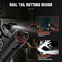 Vista 2 de NICRON N8pro Linterna Táctica, 1700 Lúmenes Altos Súper Brillantes Linternas Recargables con 6 Modos Interruptor Doble, 1496ft Larga Distancia