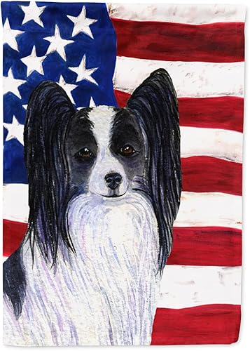 Miniatura 51 de Caroline's Treasures SS4017GF Bandera de Estados Unidos con Bulldog Inglés para jardín, bandera decorativa para patio exterior, patio, parterres,