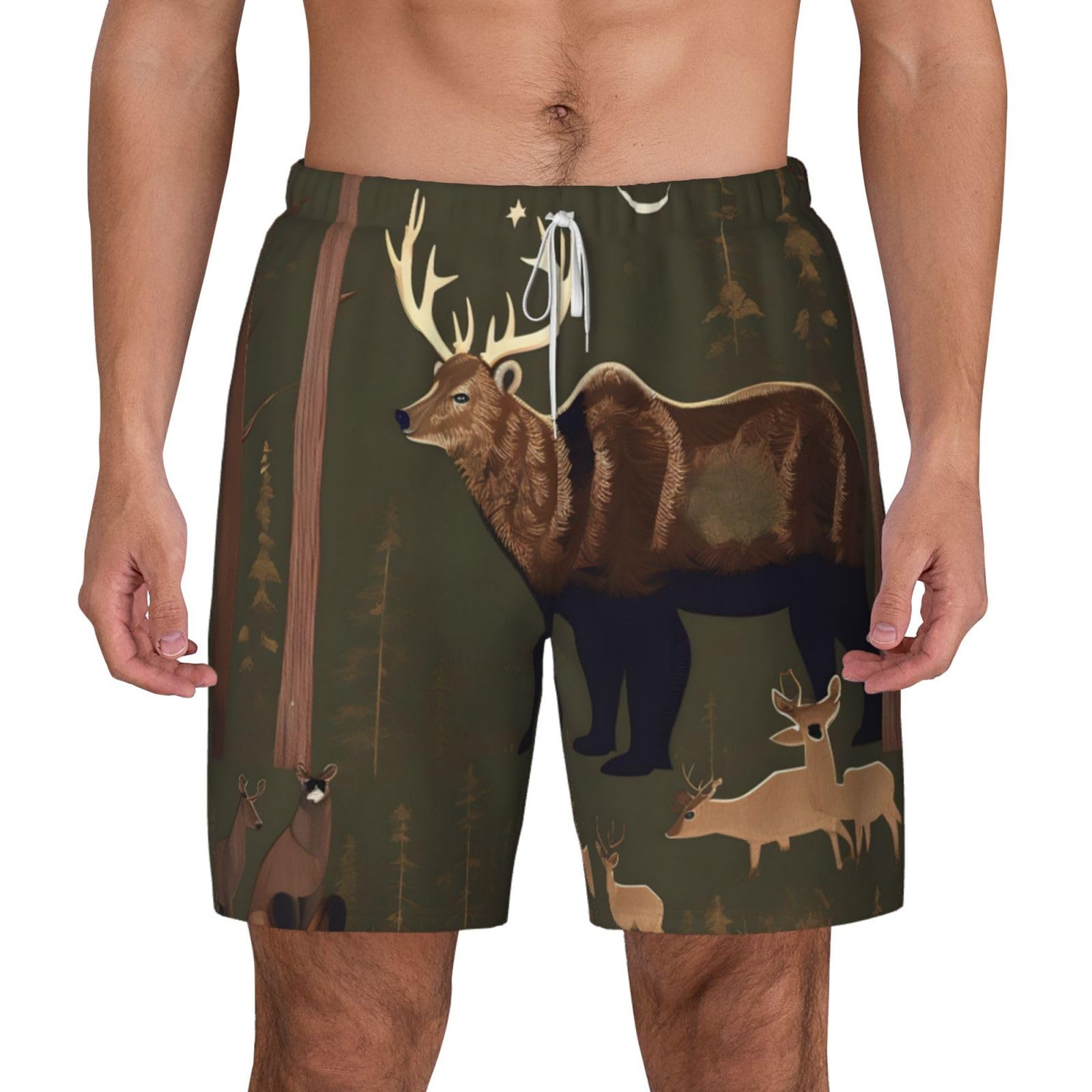 Short de bain homme Lodge Bear séchage rapide et doublure compression confortable - 8