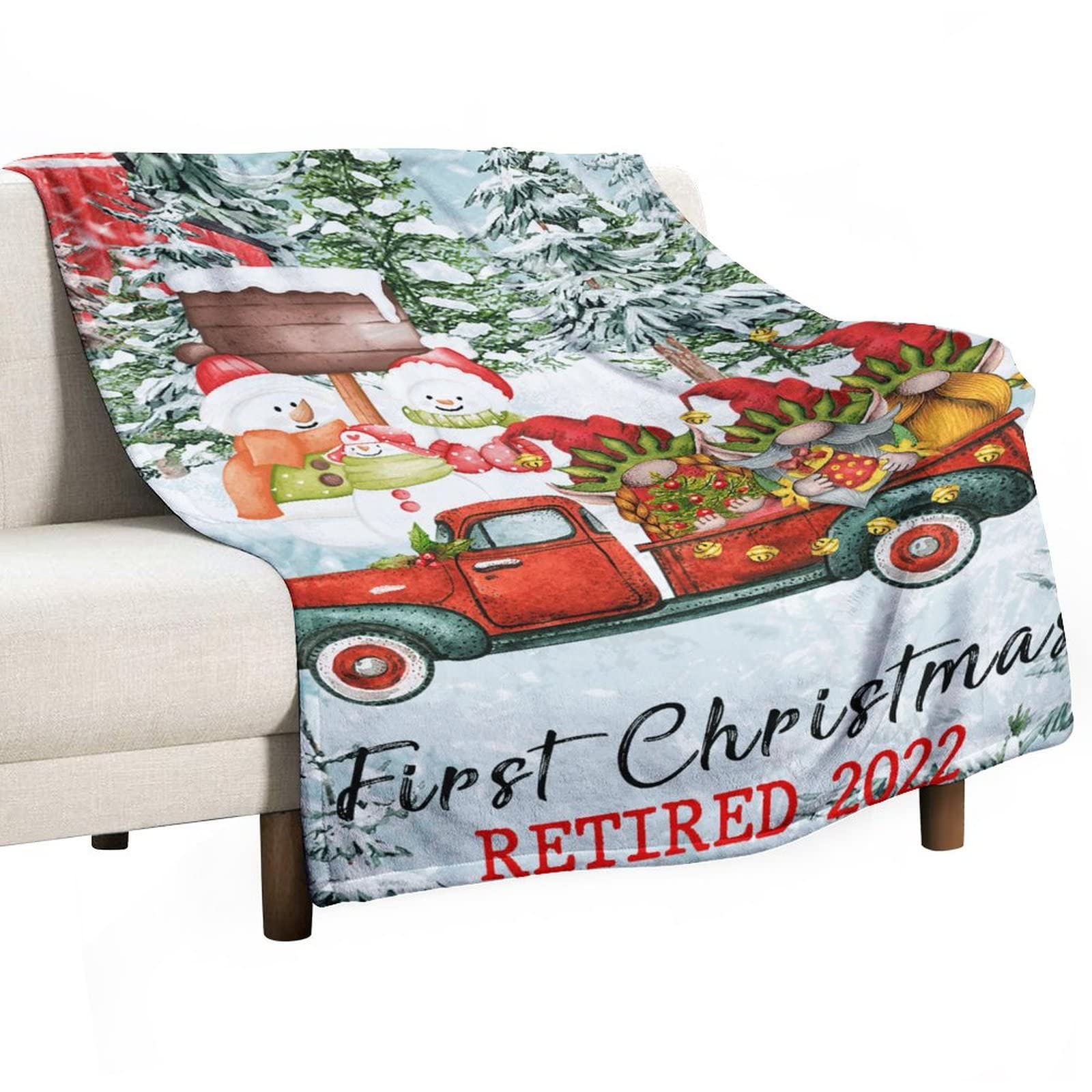 Couverture duveteuse Noël plaid double face chaud pour lit 100x130
