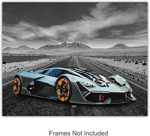 Miniatura 3 de Lamborghini Aventador, Terzo Millenio, Huracan, Maisto, Gallardo - TRON Lamborghini Poster - Blue Lamborghini Car - Lambo Poster for Men -