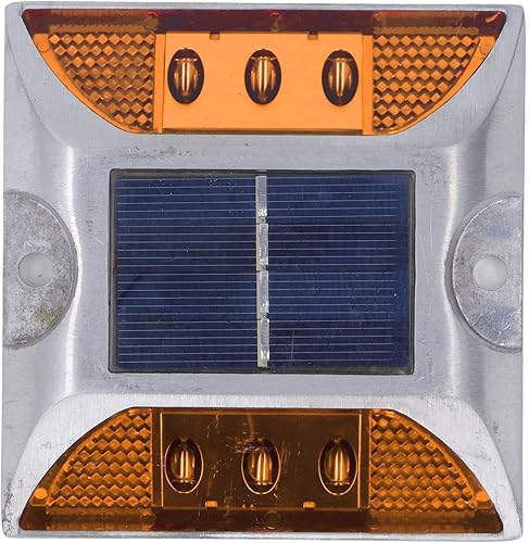 Luz solar de perno prisionero de carretera de aleación de aluminio, resistente a la intemperie, inalámbrica, luz solar para cubierta (luz amarilla)