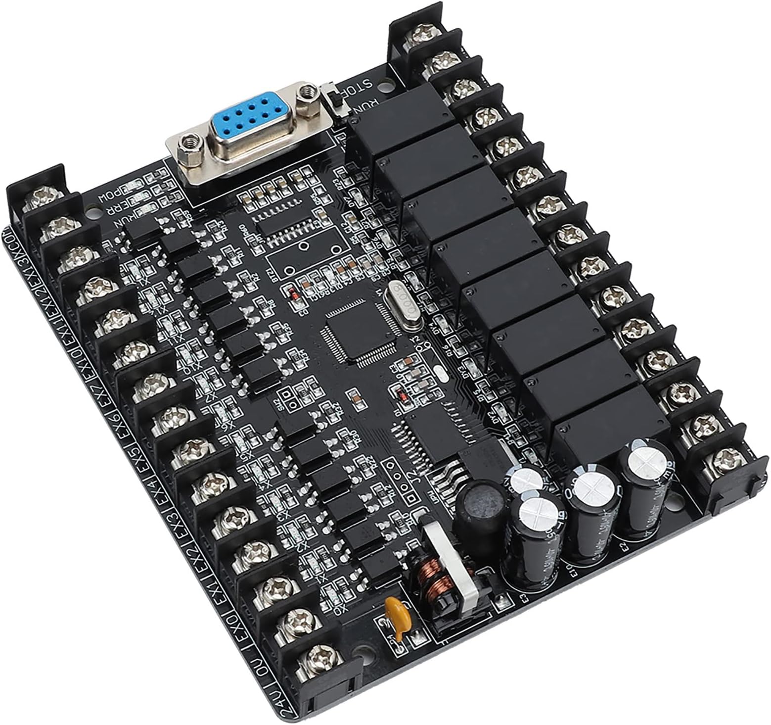 Hyuduo FX1N-20MR PLC Industrial Control Board with Analog Function for GX Developer 8.XX Powerful Programming Options User-Friendly Interface (20MR)