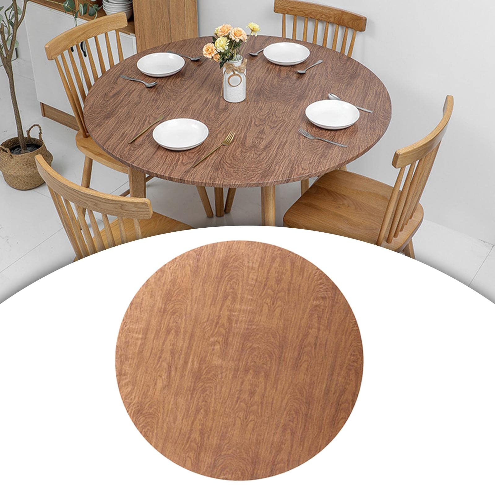 PVC Round Elastic Table Cover Oil Proof for Patio Picnic Camping 48inch-image-19
