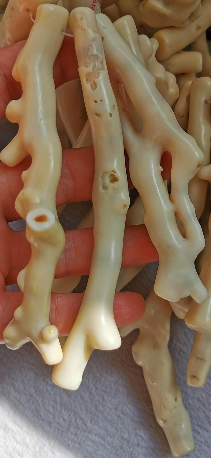 6pcs Large 100mm(4") Cream White Bone Living Coral Raw,red Coral Jewelry,Bamboo Freeform Column Pendant Beads