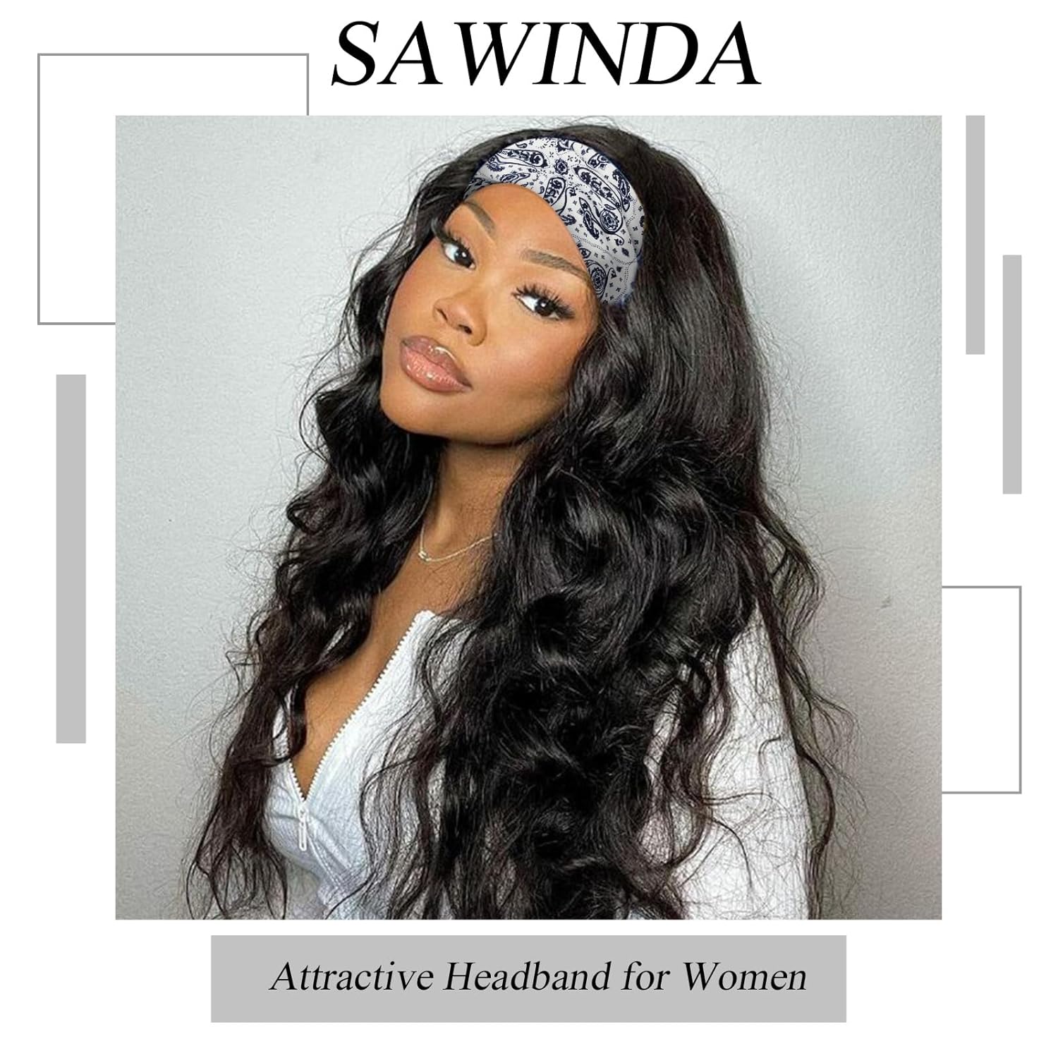 Wide Headbands for Women Boho Womens Head Bands Knotted Print Non-Slip Head Bands for Women's Hair Vintage African Style Bandanas Workout Yoga Sports Head Wraps 4 Pack - Image 4