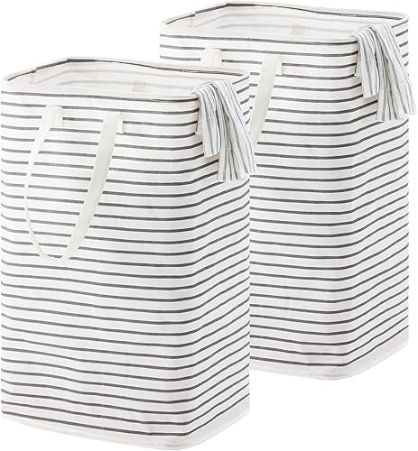 Cesta de lavandería plegable grande de 72 litros, cesta de ropa independiente con asas largas fáciles de transportar, bolsa de lavado impermeable