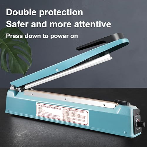 Miniatura 9 de Cuerpo de metal, sellador térmico por impulso, sellador manual de bolsas, máquina de sellado térmico de 8 pulgadas, máquina selladora de impulsos