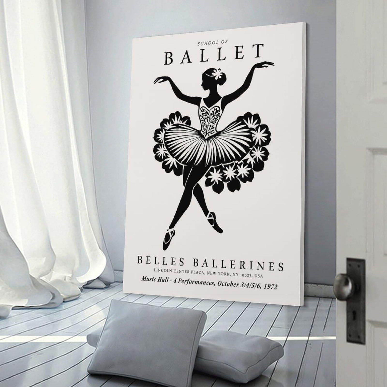 Junmoney School of Ballet Canvas Wall Art 20x30inch(50x75cm), for Home Lounge, Bedroom Or Reading Nook, Eye Catching Artwork for Blank Walls