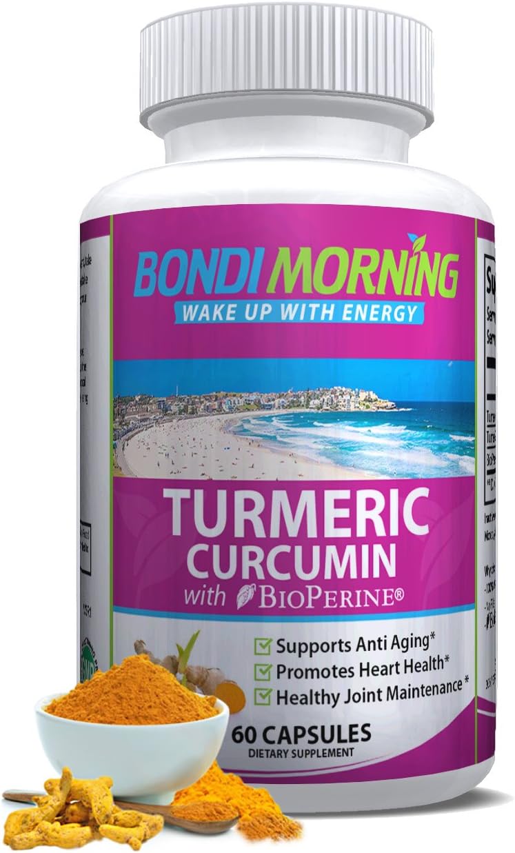 Turmeric Curcumin with Bioperine. High Potency Anti-Inflammatory for Maximum Pain Relief and Joint Support. Non-GMO Nutritional Supplement. 1200mg 95% Standardized Curcuminoid Formula. 60 Capsules