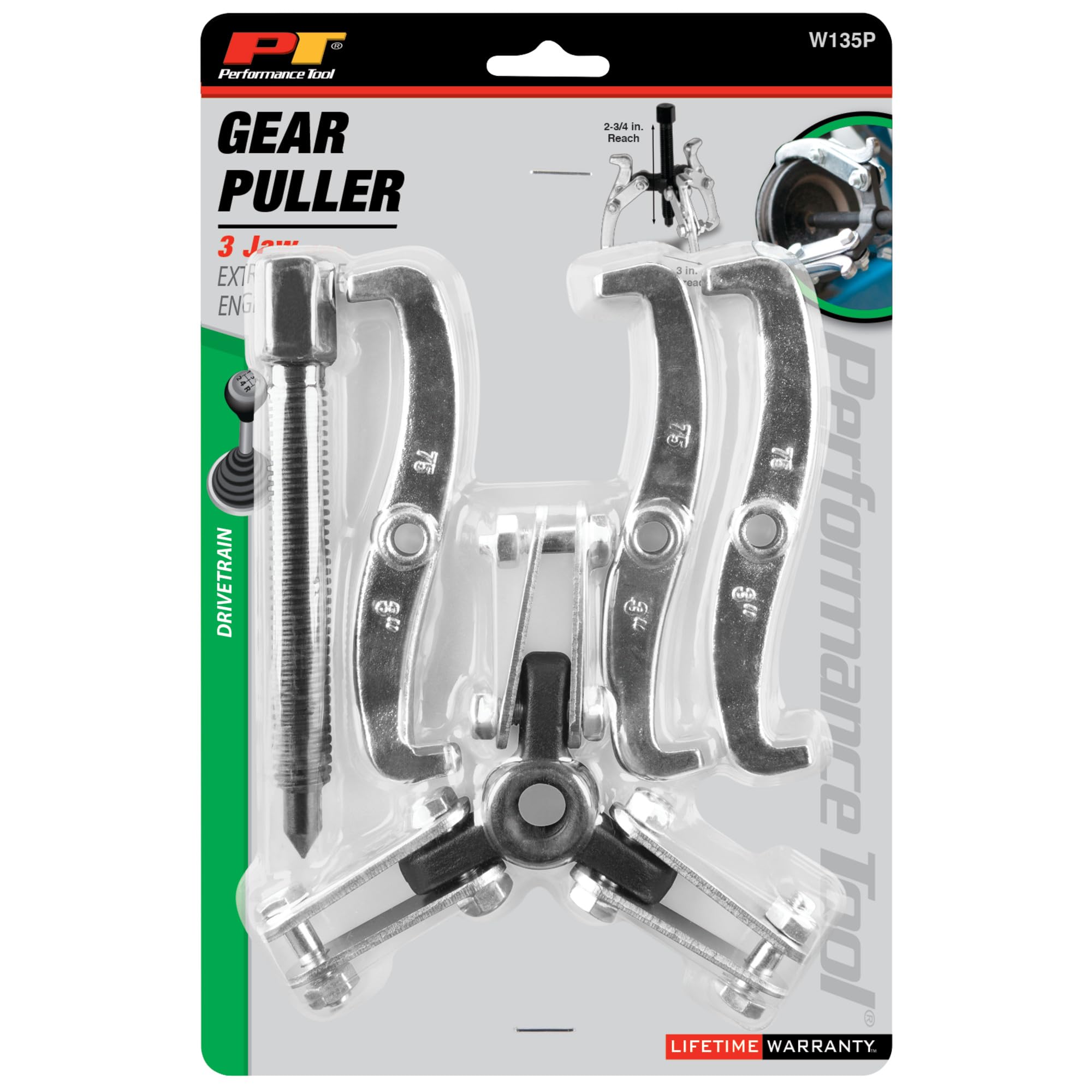 Performance Tool W135P - Extractor de Engranajes de 3 Garras y 7,6 cm