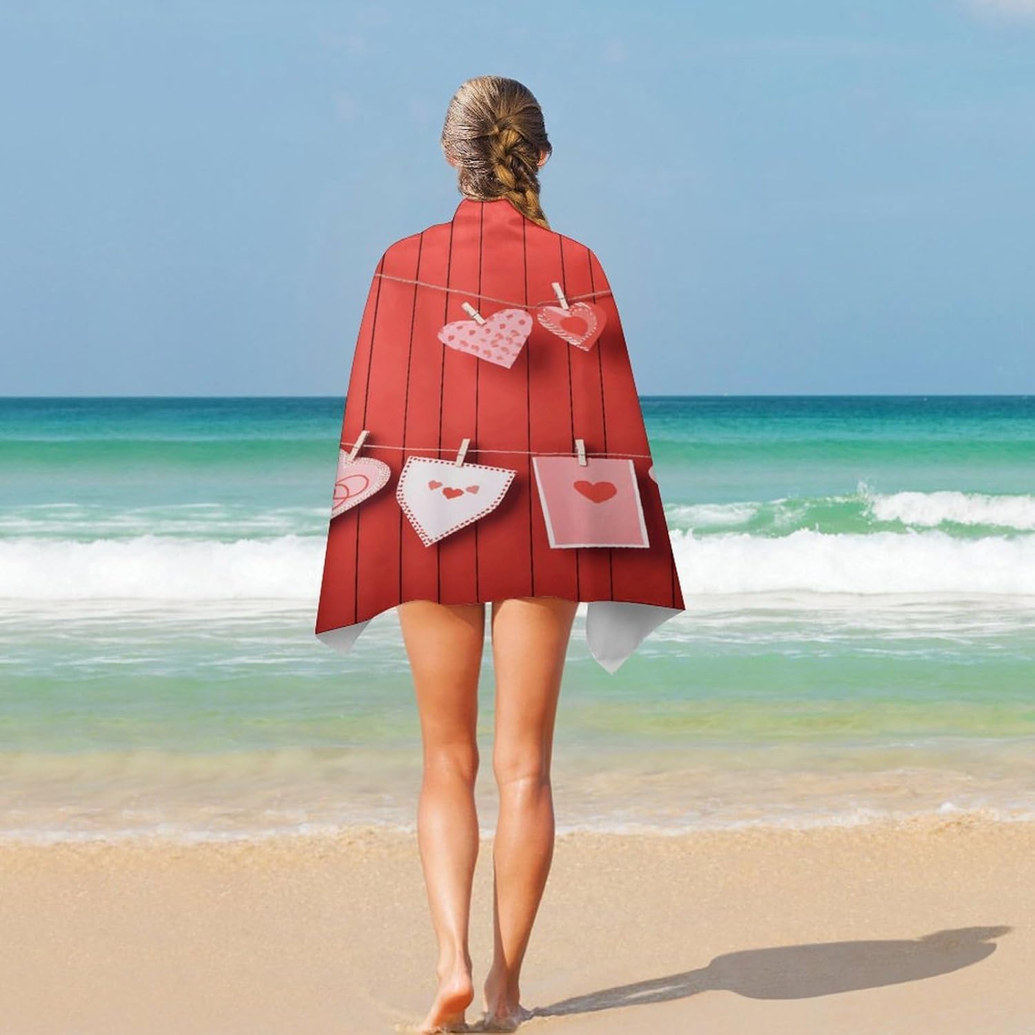 Swimming Towel, Red Wall Printed Fashion Towel,Portable Towel,Durable Towel