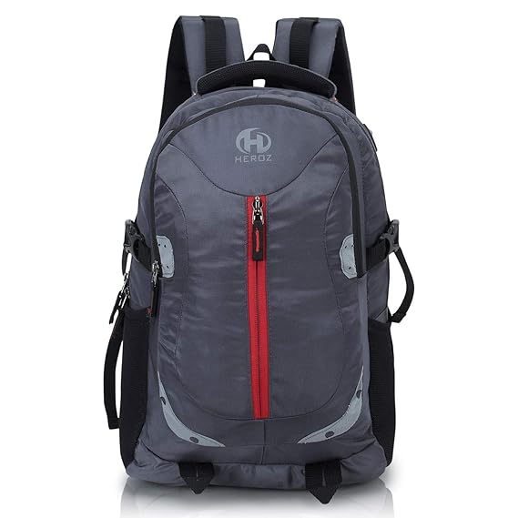 HEROZ Harbour Unisex Nylon 28 L Travel Laptop Backpack Water Resistant Slim Durable Fits Up to 17.3 Inch Laptop Notebook (153-ALL) (Gray)