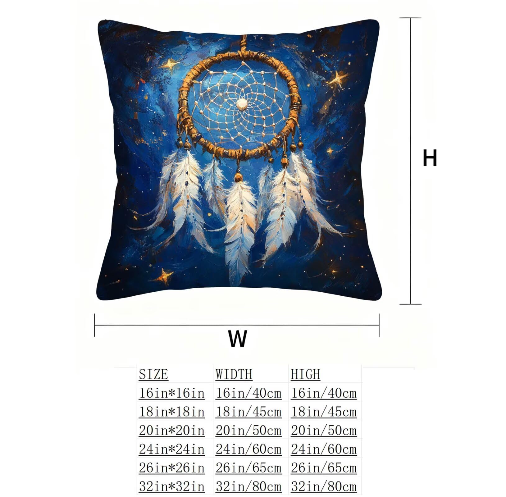 Azul Funda Cojin 60x60 AtrapasueñOs Funda Almohada 60x60 Cojines Sofa Súper Suave Fundas Cojines Decorativos Fundas Almohadas 4 Piezas Cervicales y Cuello, para Hogar Cama Salon Decoracion E - 677
