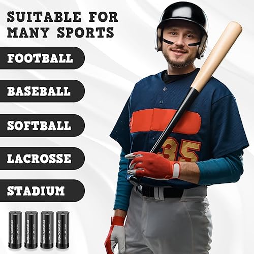 Miniatura 6 de Sweetude 12 piezas de palo de fútbol, palo de ojos deportivos, pintura facial deportiva para béisbol, sóftbol, estadio, atletas, Halloween, cosplay,