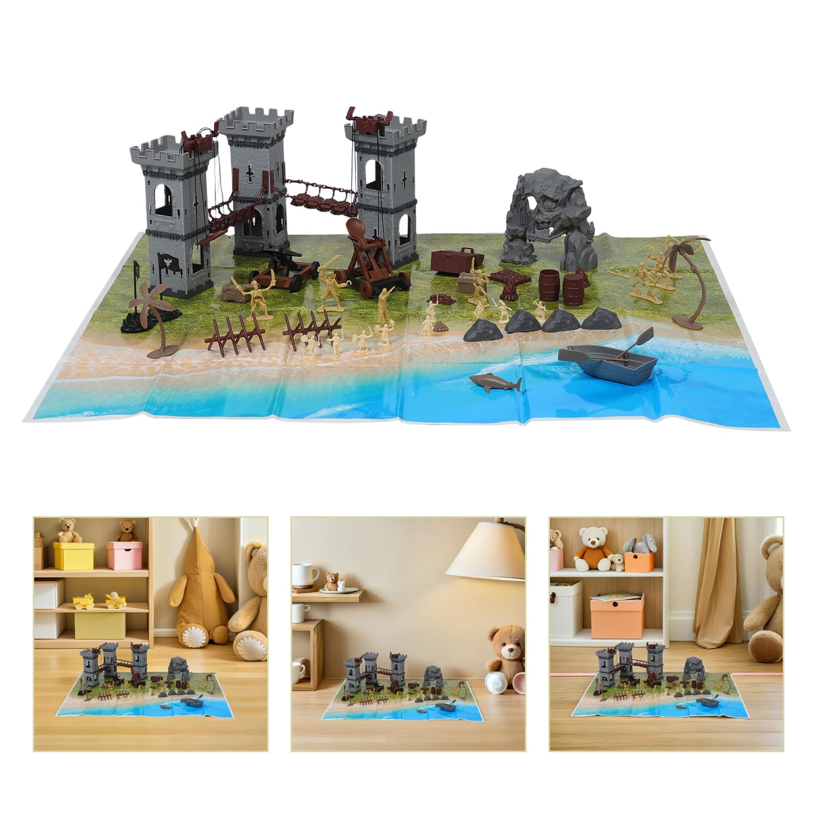 293pezzi Soldatini Giocattolo Militari da Gioco in Plastica con Figure di Soldati Medievali e Pirati e Accessori per Costruzione di Diorami Militari e Tavoli da Gioco per Ragazzo