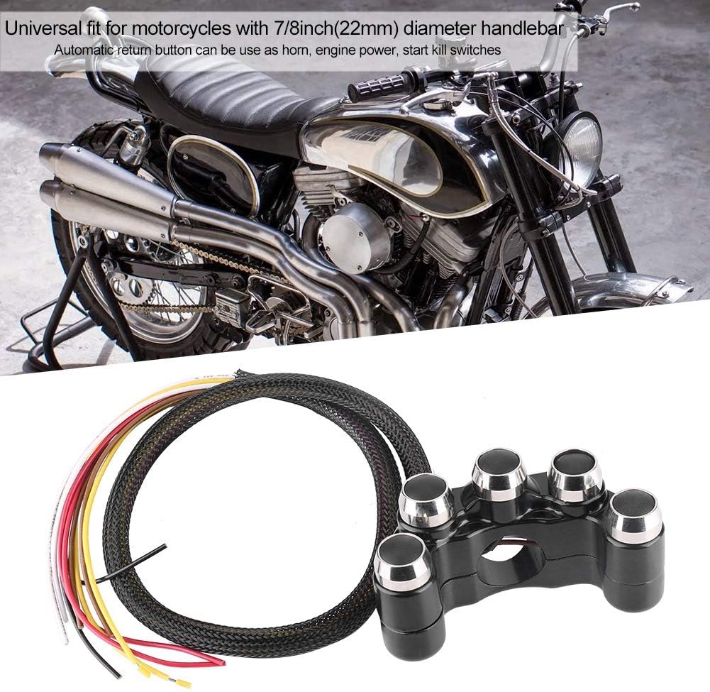 ハンドルバースイッチ モーターサイクルハンドルバースイッチブラックエンジンパワー用 Hoahocmoingay Com