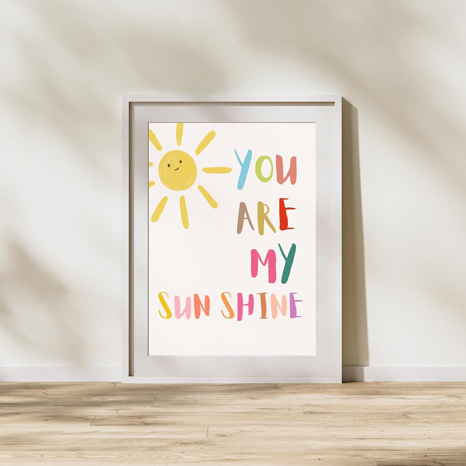 You Are My Sunshine Wall Art Print - 11x14 Inch Colorful Nursery Decor - Inspirational Quote Art for Kids Room - Bright Playroom Decoration - Unframed Poster - Premium Quality Kids Wall Decor image 3