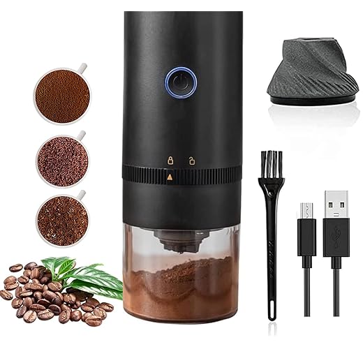 مطحنة قهوة كهربائية مخروطية الشكل، مطحنة قهوة بسعة 25 جرام، مطحنة لاسلكية محمولة مع إعداد طحن قابل للتعديل، مطحنة حبوب القهوة للمكتب والسفر