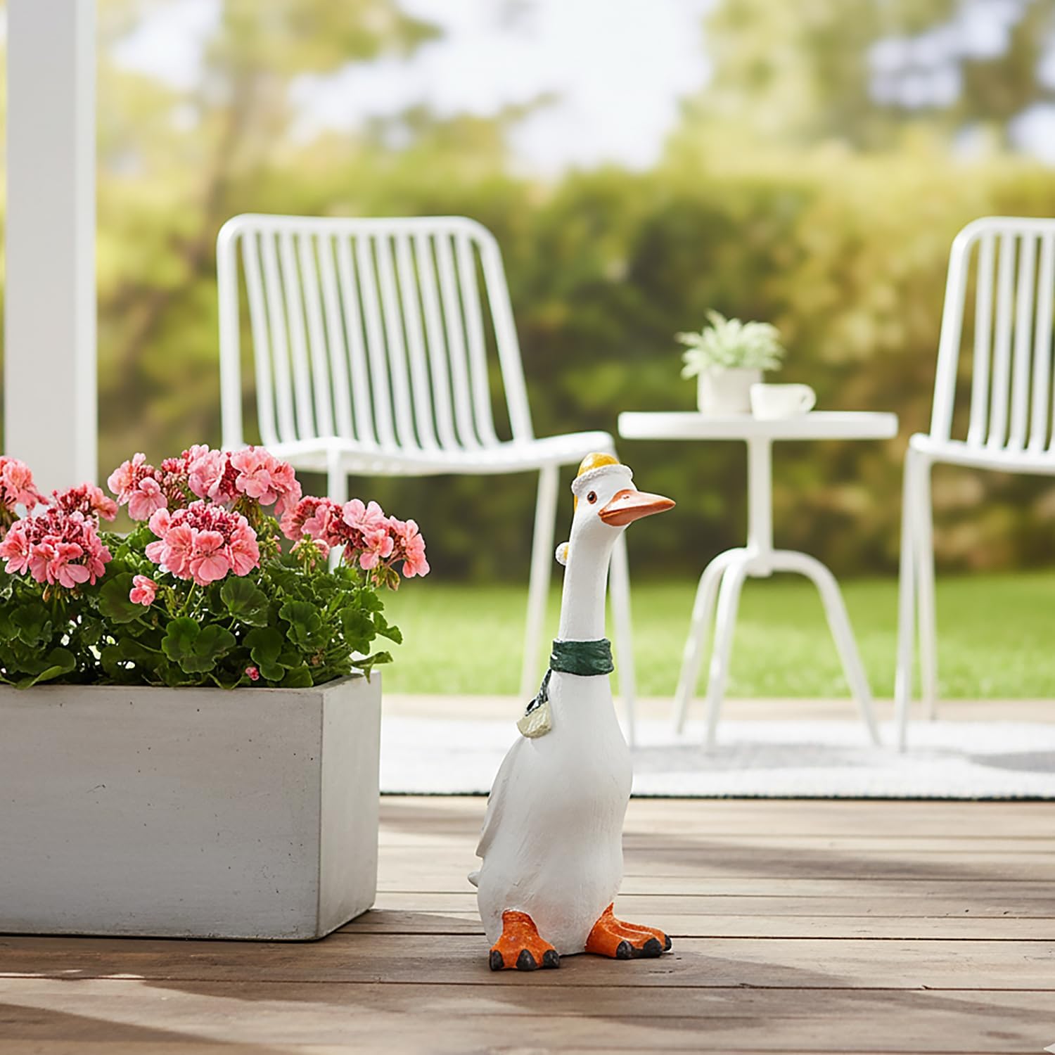 Porch Goose Garden Statue, Porch Goose Statue for Outdoor Decor, Goose Yard Sculpture Garden Decor, 11 Inches Yard Goose, Resin Goose Figurine for Patio, Balcony, Yard, Lawn Ornament, Unique Gift