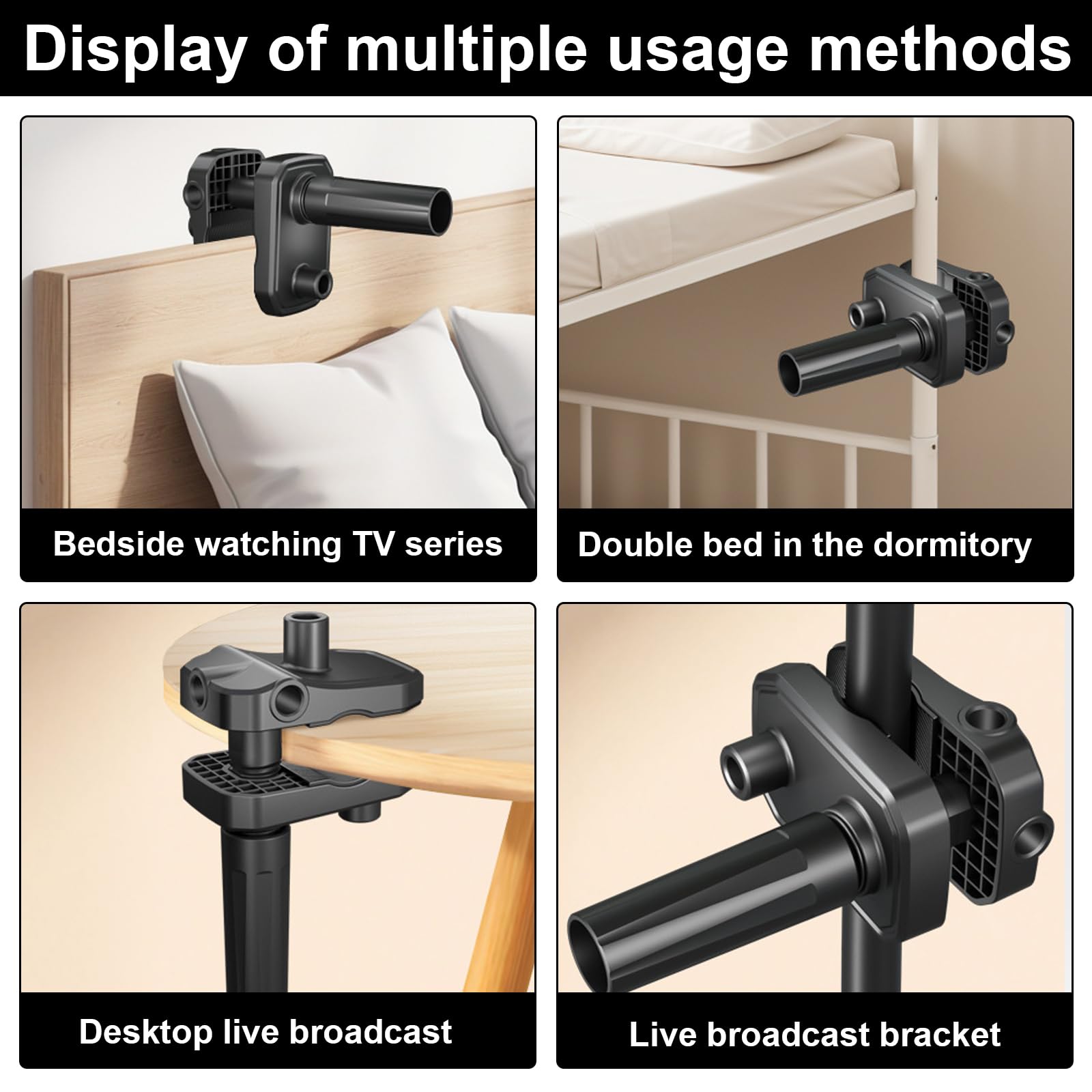 Porta Tablet da Letto Supporto iPad Letto in Alluminio Rotativo 360° Regolabile per iPad Mini Telefoni e Tablet 5.7-9.45 pollici