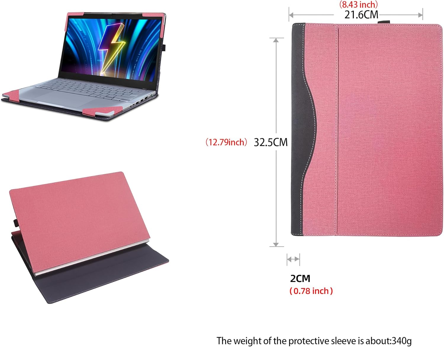 Laptop Case for ASUS Vivobook 14(X1404) X1404VA X1404VAP 14 inch Laptop Computer Notebook Sleeve Detachable Shell (Pink)