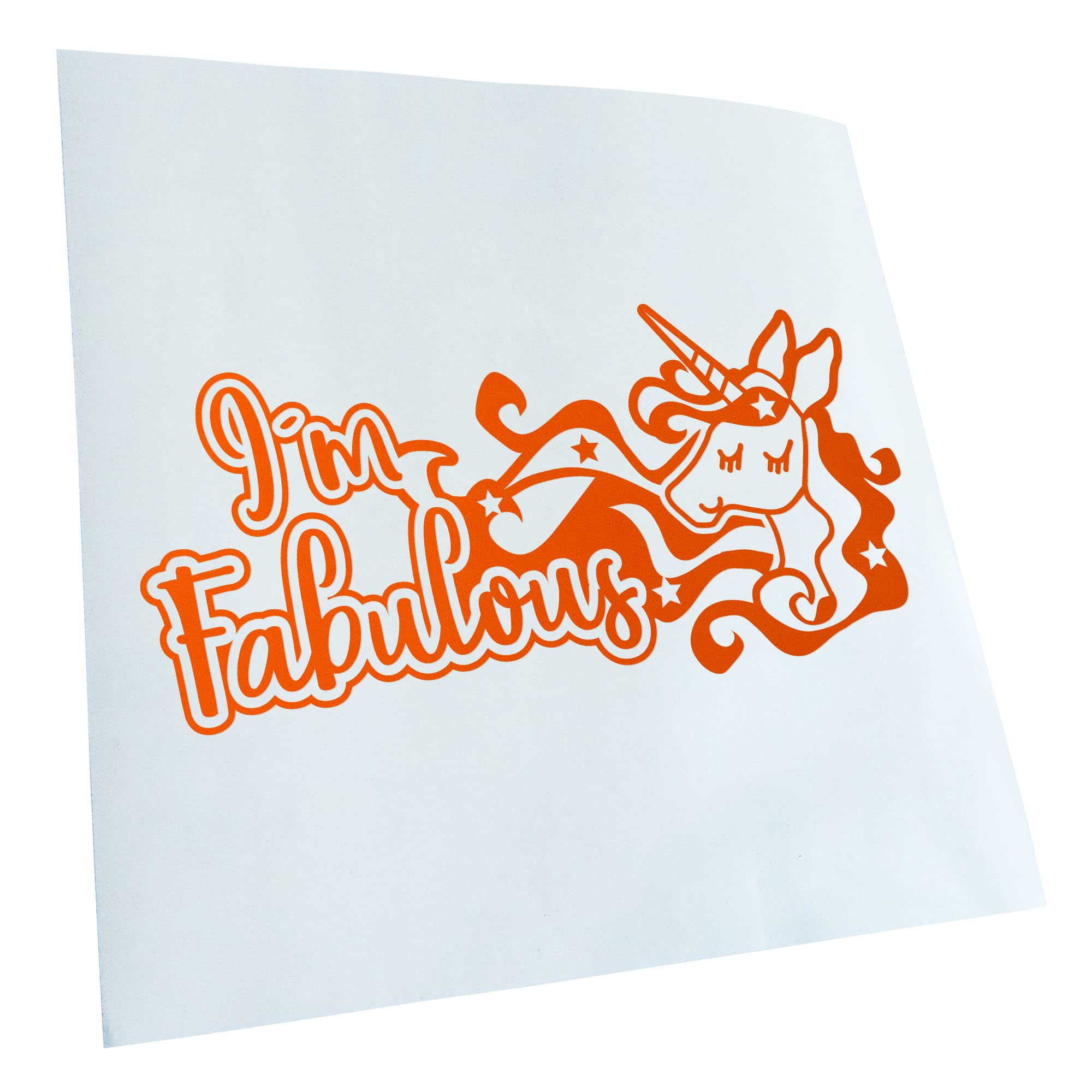 Kiwistar - Car Sticker - i'm Fabulous Unicorn - Orange - 20 x 10 cm - Rear Window Car Sticker Weatherproof for Car Truck Moped Truck - Sticker Exterior Self-Adhesive Tuning Accessories for Window