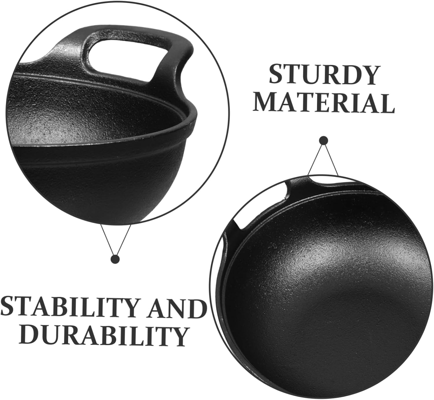 VALICLUD Cast Iron Saucepan Non-stick Pot Lodge Skillet Stew Pot Cast Iron Cookware Side Handles