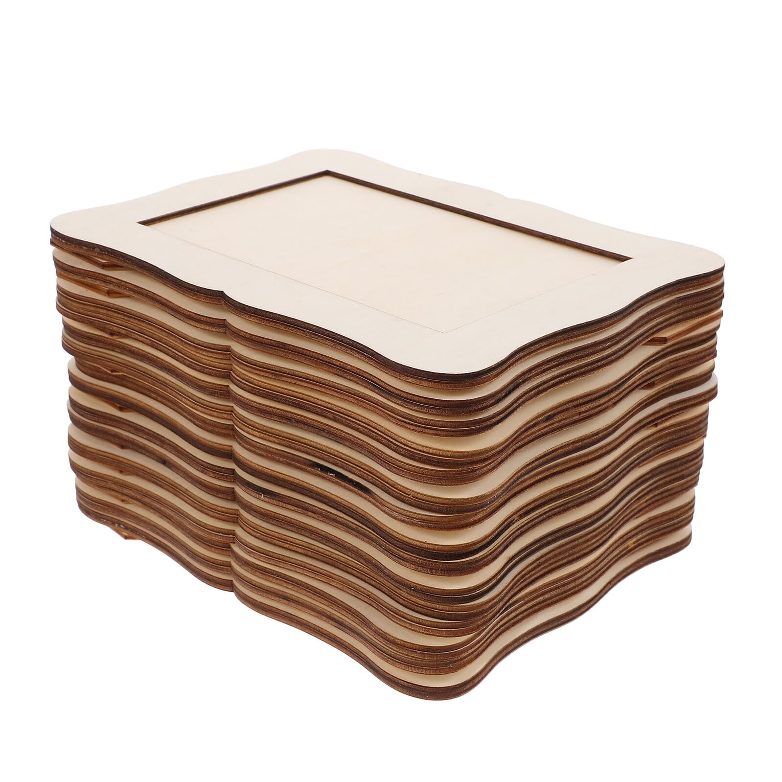 Set 15 Pezzi di Cornici in Legno per Foto Fai da Te | Kit per Artigianato, per Disegno e Progetti Artistici, Finitura Grezza da Colorare
