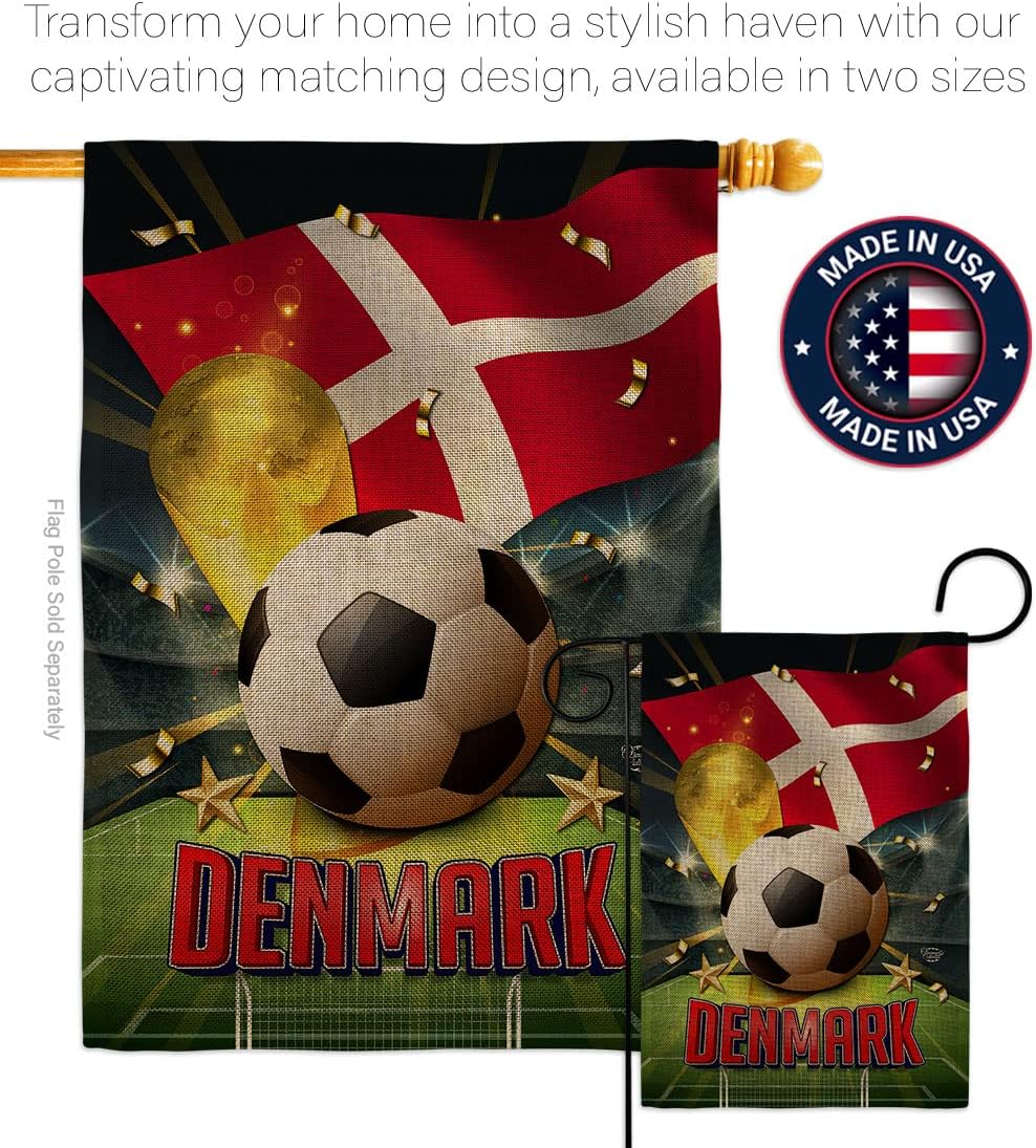 FIFA World Cup 2022 Team Denmark Flag Outdoor Home Decor Burlap Banner Room Wall Art Patio Porch Lawn Club Bar Decorations Tapestry Yard Sign Sports Fan Trophy Game Champion Soccer Gifts Made In USA