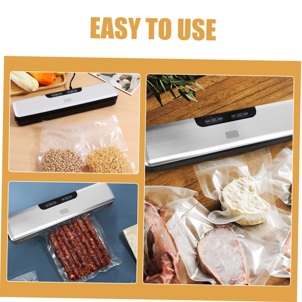 Machine de Mise sous Vide Alimentaire Automatique Maison Largeur D’ouverture 31cm Scellage Rapide Corps Abs Argenté