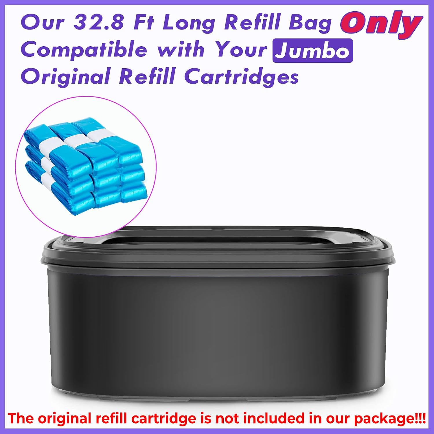 HzTinT 9 Pack Cat Litter Refills Bag, 32.8 Ft Litter Refills Only Compatible with Your Original Jum-bo Refill Cartridge(Not Include Original Refill Cartridge)