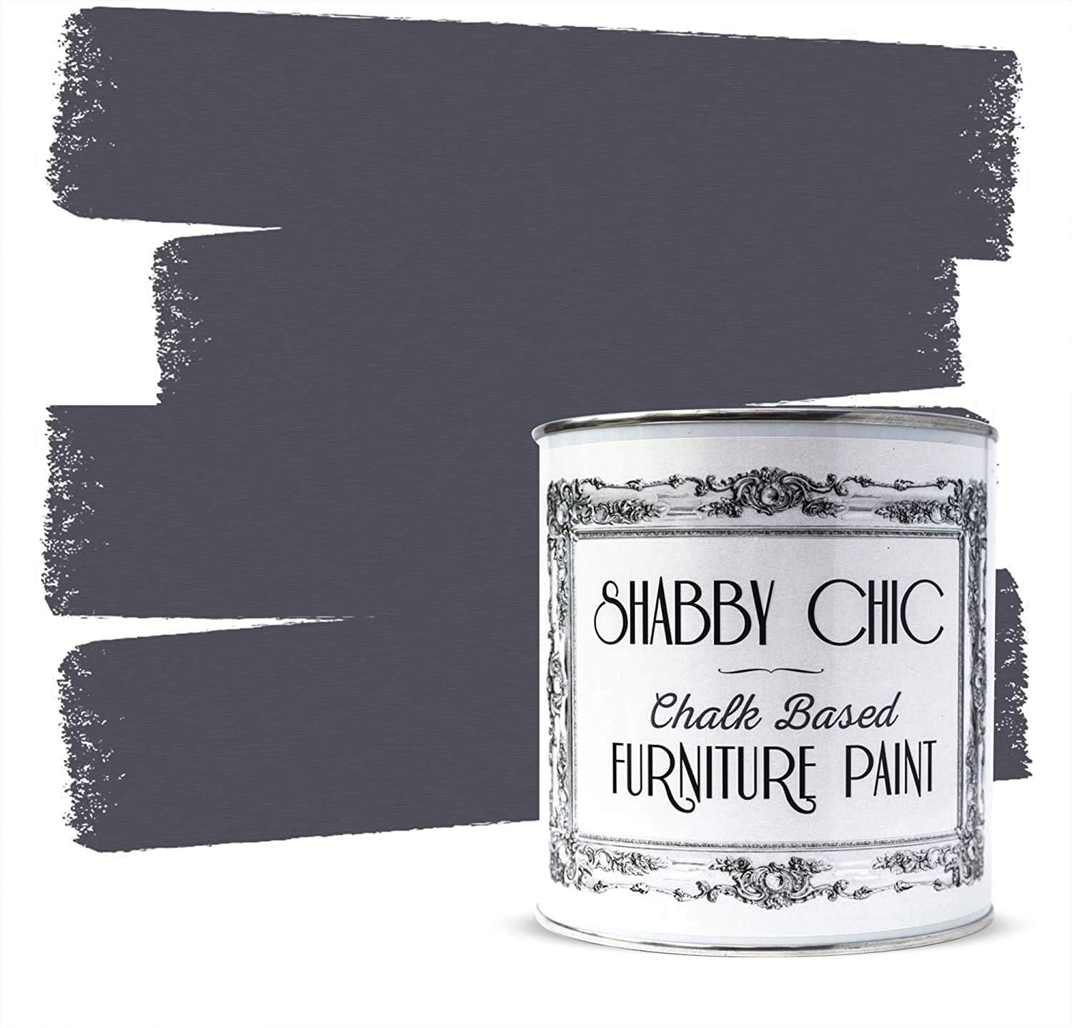 Shabby Chic Chalk Furniture Paint: Luxurious Chalk Finish Craft Paint for Home Decor, DIY, Wood Cabinets - All-in-One Paints with Rustic Matte Finish [Anthracite] (Dark Gray) - (Liter Covers 129 sf)