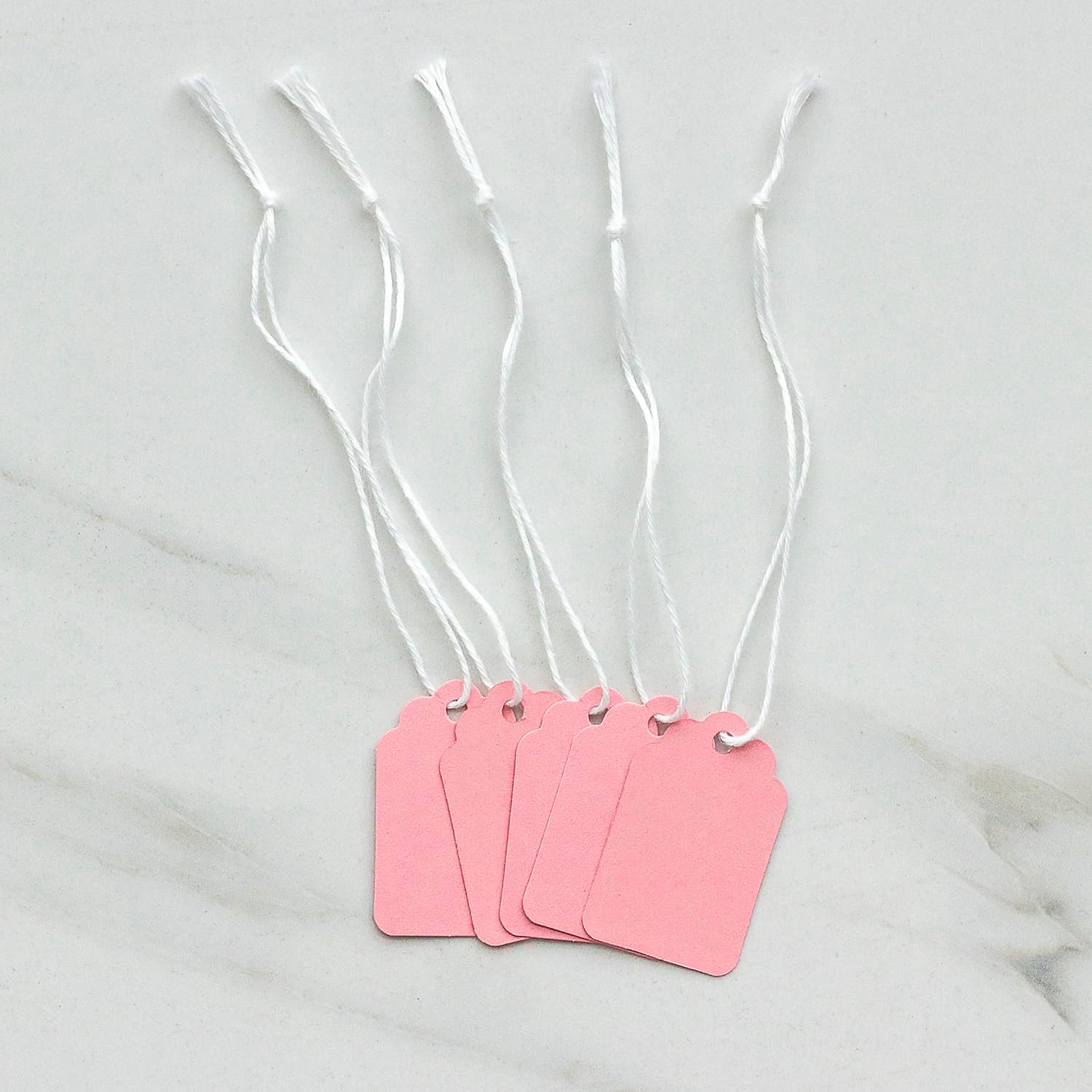 1000PCS Small Tags with Strings Attached, Pink, 1.37"x0.86"